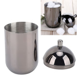 Stainless Steel Cotton Swab Holders Durable Multi Purpose Dustproof Cute Cotton Swab Canisters for Home Bathroom