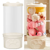 Toy Storage Container PET Transparent Cylinder Plush Toy Display Bucket with PP Lid for Home Organization White
