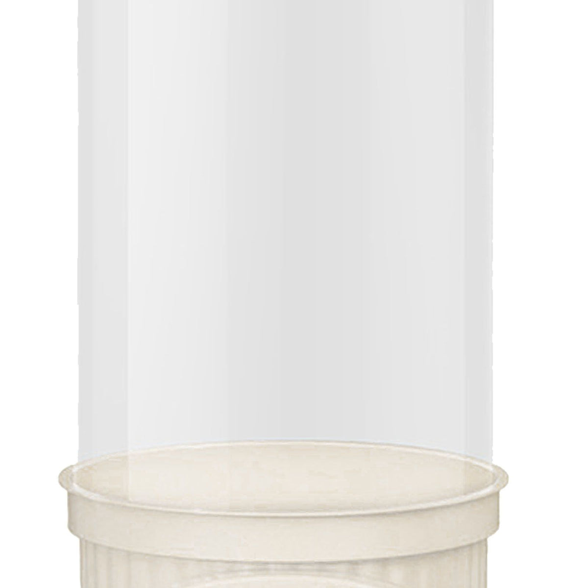 Toy Storage Container PET Transparent Cylinder Plush Toy Display Bucket with PP Lid for Home Organization White