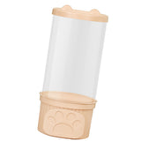 Toy Storage Container PET Transparent Cylinder Plush Toy Display Bucket with PP Lid for Home Organization Pink - Front View