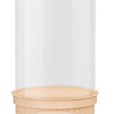 Toy Storage Container PET Transparent Cylinder Plush Toy Display Bucket with PP Lid for Home Organization Pink