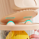 Toy Storage Container PET Transparent Cylinder Plush Toy Display Bucket with PP Lid for Home Organization Pink