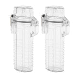2Pcs Lighter Case Waterproof Lighter Storage Container Plastic for Outdoor Camping Hiking Transparent - 45-Degree Angle