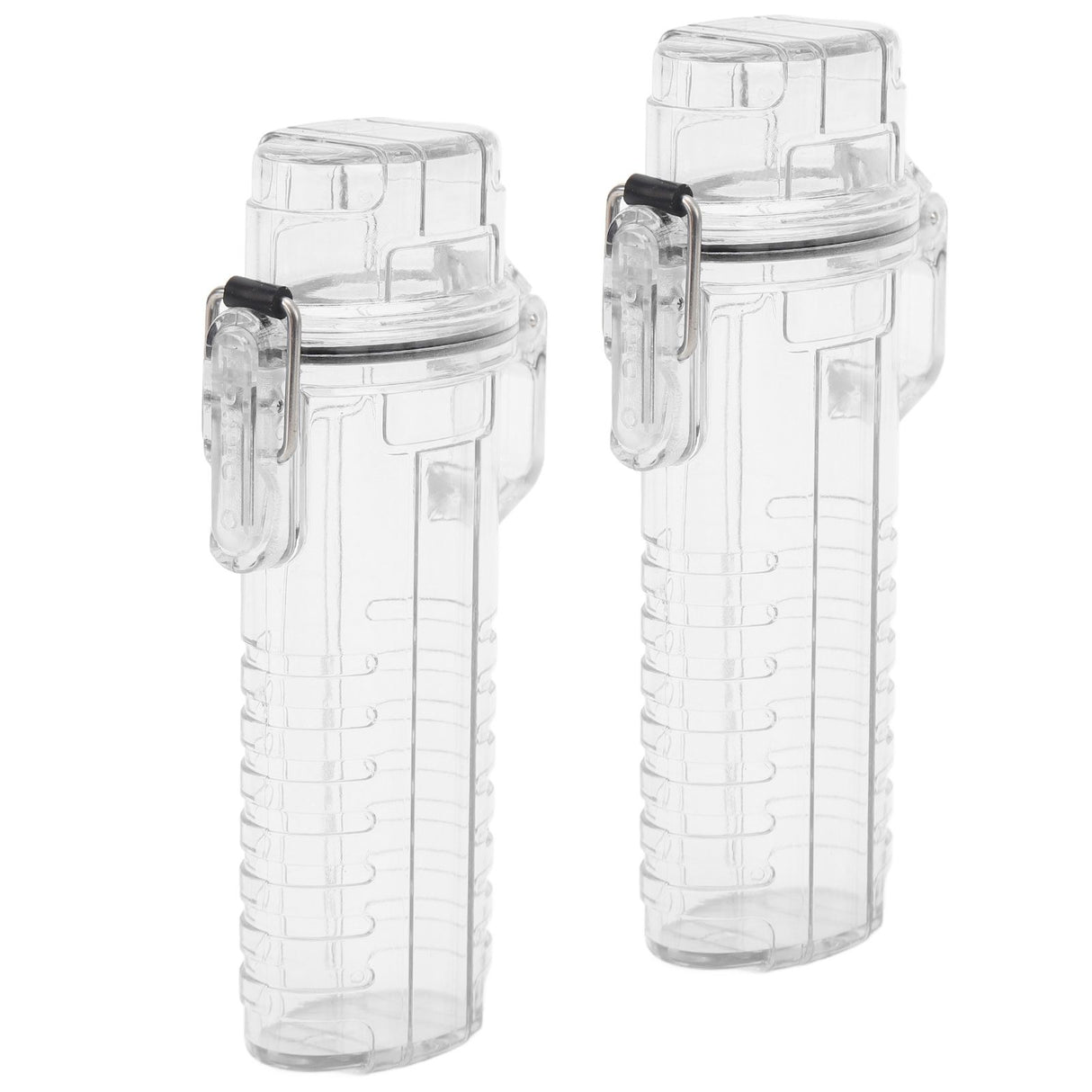 2Pcs Lighter Case Waterproof Lighter Storage Container Plastic for Outdoor Camping Hiking Transparent