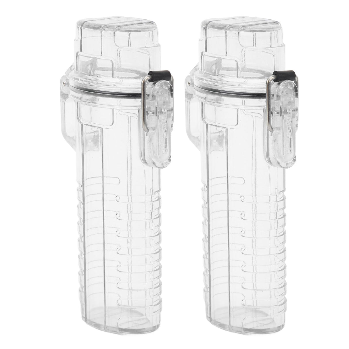 2Pcs Lighter Case Waterproof Lighter Storage Container Plastic for Outdoor Camping Hiking Transparent