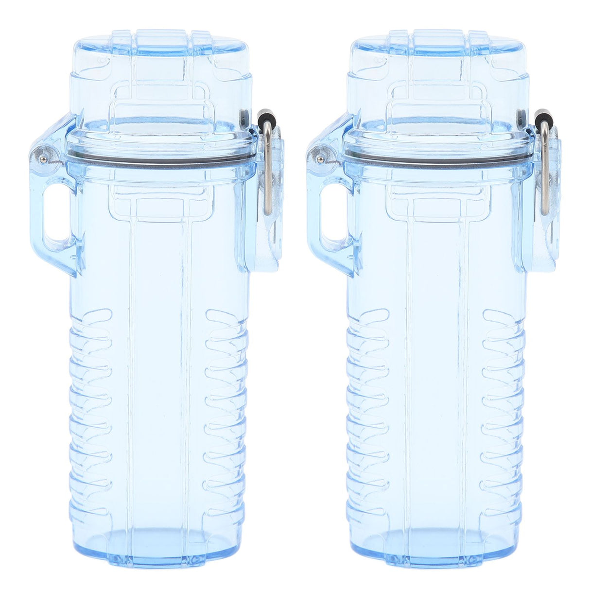 2Pcs Lighter Case Waterproof Lighter Storage Container Plastic for Outdoor Camping Hiking Transparent Blue