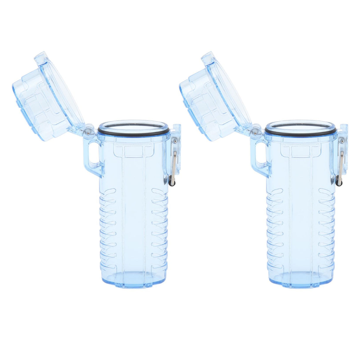 2Pcs Lighter Case Waterproof Lighter Storage Container Plastic for Outdoor Camping Hiking Transparent Blue