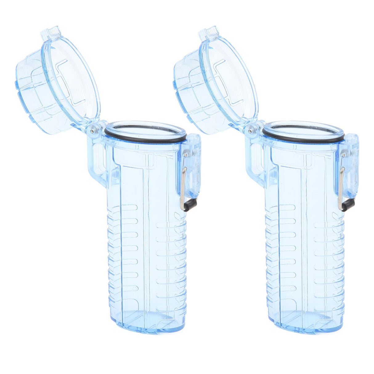 2Pcs Lighter Case Waterproof Lighter Storage Container Plastic for Outdoor Camping Hiking Transparent Blue