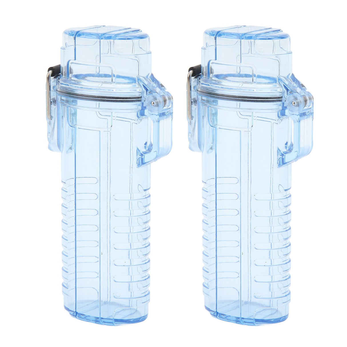 2Pcs Lighter Case Waterproof Lighter Storage Container Plastic for Outdoor Camping Hiking Transparent Blue