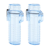 2Pcs Lighter Case Waterproof Lighter Storage Container Plastic for Outdoor Camping Hiking Transparent Blue