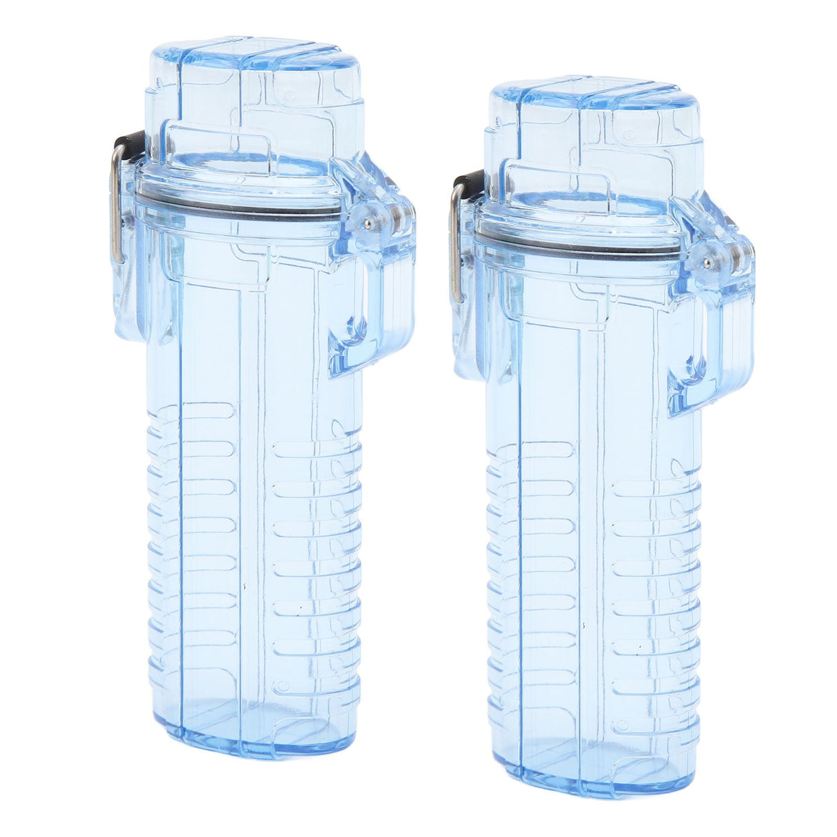 2Pcs Lighter Case Waterproof Lighter Storage Container Plastic for Outdoor Camping Hiking Transparent Blue