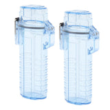 2Pcs Lighter Case Waterproof Lighter Storage Container Plastic for Outdoor Camping Hiking Transparent Blue