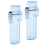 2Pcs Lighter Case Waterproof Lighter Storage Container Plastic for Outdoor Camping Hiking Transparent Blue - Low Angle