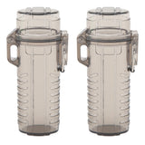 2Pcs Lighter Case Waterproof Lighter Storage Container Plastic for Outdoor Camping Hiking Transparent Black