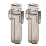 2Pcs Lighter Case Waterproof Lighter Storage Container Plastic for Outdoor Camping Hiking Transparent Black