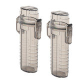 2Pcs Lighter Case Waterproof Lighter Storage Container Plastic for Outdoor Camping Hiking Transparent Black - Top-Down View