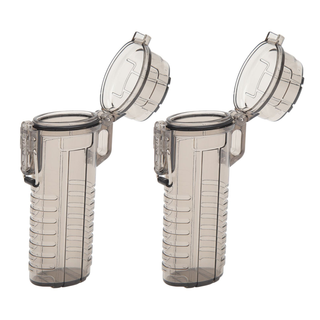 2Pcs Lighter Case Waterproof Lighter Storage Container Plastic for Outdoor Camping Hiking Transparent Black
