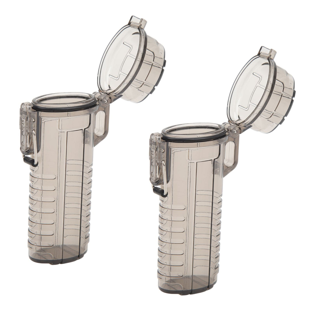 2Pcs Lighter Case Waterproof Lighter Storage Container Plastic for Outdoor Camping Hiking Transparent Black