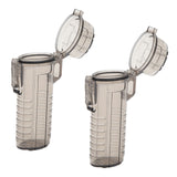 2Pcs Lighter Case Waterproof Lighter Storage Container Plastic for Outdoor Camping Hiking Transparent Black - Rear View