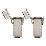 2Pcs Lighter Case Waterproof Lighter Storage Container Plastic for Outdoor Camping Hiking Transparent Black - Close-Up Angle