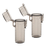 2Pcs Lighter Case Waterproof Lighter Storage Container Plastic for Outdoor Camping Hiking Transparent Black