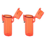 2Pcs Lighter Case Waterproof Lighter Storage Container Plastic for Outdoor Camping Hiking Transparent Red - Top-Down View
