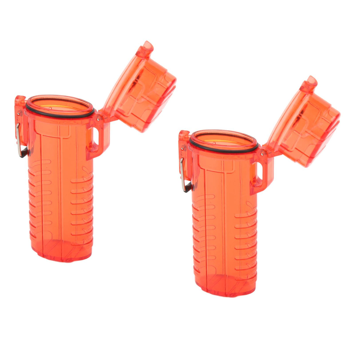 2Pcs Lighter Case Waterproof Lighter Storage Container Plastic for Outdoor Camping Hiking Transparent Red