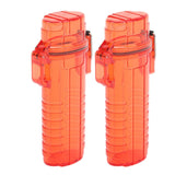 2Pcs Lighter Case Waterproof Lighter Storage Container Plastic for Outdoor Camping Hiking Transparent Red - Extra Image