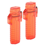 2Pcs Lighter Case Waterproof Lighter Storage Container Plastic for Outdoor Camping Hiking Transparent Red - Extra Image