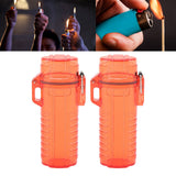 2Pcs Lighter Case Waterproof Lighter Storage Container Plastic for Outdoor Camping Hiking Transparent Red - Extra Image