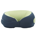 Back Neck Pillow Massager Hot Compress Cordless Massager Pillow Blue Green Electric Massage Pillow for Office Car Home - Top-Down View