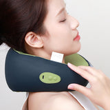 Back Neck Pillow Massager Hot Compress Cordless Massager Pillow Blue Green Electric Massage Pillow for Office Car Home - Extra Image