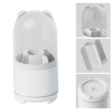 Makeup Brush Storage Container 360 Degree Rotating Dust Prevention Transparent Lid Large Capacity Makeup Brush Holder White