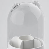 Makeup Brush Storage Container 360 Degree Rotating Dust Prevention Transparent Lid Large Capacity Makeup Brush Holder White - Low Angle