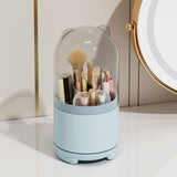 Makeup Brush Storage Container 360 Degree Rotating Dust Prevention Transparent Lid Large Capacity Makeup Brush Holder Blue - Extra Image