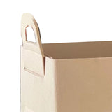 Felt Storage Basket with Handles Foldable Laundry Snacks Toys Clothes Bin for Home Desktop Bear Pattern Beige - Close-Up Angle