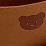 Felt Storage Basket with Handles Foldable Laundry Snacks Toys Clothes Bin for Home Desktop Bear Pattern Reddish Brown