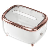 Tissue Box Transparent Napkin Box Simple Creative Storage Box Fixed Lid Paper Organizer Rose Gold
