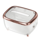 Tissue Box Transparent Napkin Box Simple Creative Storage Box Fixed Lid Paper Organizer Rose Gold