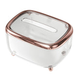 Tissue Box Transparent Napkin Box Simple Creative Storage Box Fixed Lid Paper Organizer Rose Gold - Top-Down View