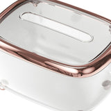 Tissue Box Transparent Napkin Box Simple Creative Storage Box Fixed Lid Paper Organizer Rose Gold