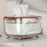 Tissue Box Transparent Napkin Box Simple Creative Storage Box Fixed Lid Paper Organizer Rose Gold - Extra Image