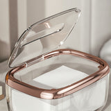 Tissue Box Transparent Napkin Box Simple Creative Storage Box Fixed Lid Paper Organizer Rose Gold
