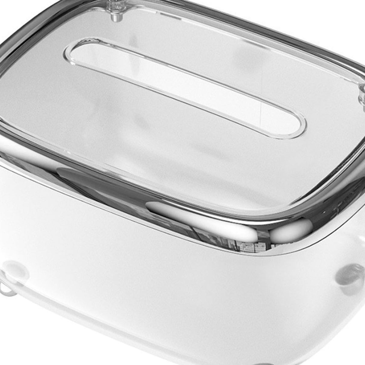 Tissue Box Transparent Napkin Box Simple Creative Storage Box Fixed Lid Paper Organizer Sliver