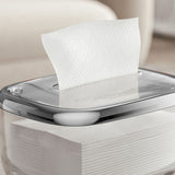 Tissue Box Transparent Napkin Box Simple Creative Storage Box Fixed Lid Paper Organizer Sliver - Extra Image