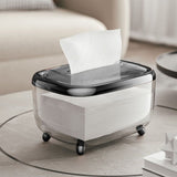 Tissue Box Transparent Napkin Box Simple Creative Storage Box Fixed Lid Paper Organizer Black