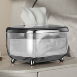 Tissue Box Transparent Napkin Box Simple Creative Storage Box Fixed Lid Paper Organizer Black