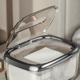 Tissue Box Transparent Napkin Box Simple Creative Storage Box Fixed Lid Paper Organizer Black