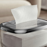 Tissue Box Transparent Napkin Box Simple Creative Storage Box Fixed Lid Paper Organizer Black