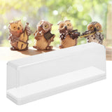 Action Figure Storage Box Dustproof Stackable Transparent Cartoon Figure Doll Display Case White - Rear View